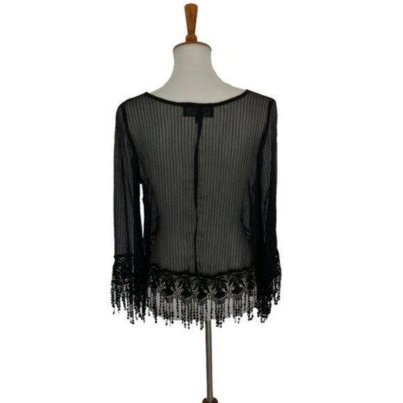 Dress the Population One Rad Girl Sheer Top Small Black - Picture 4 of 7